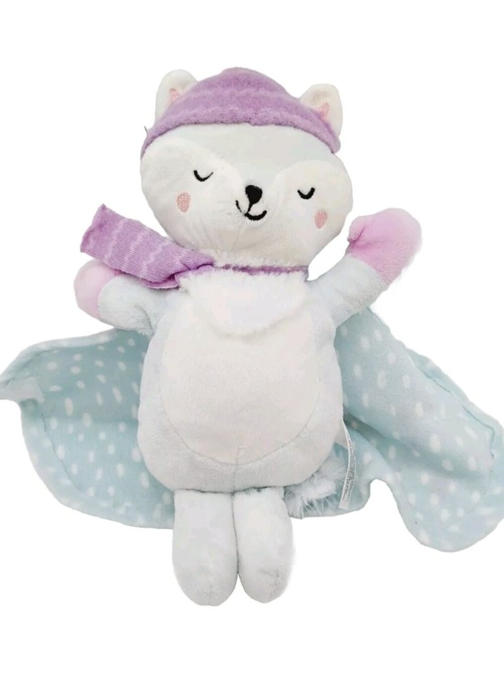 Target Fireside Pals Plush Fox In Blue Blanket Stuffed Animal Lovey 10"